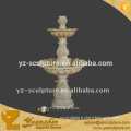 Two Tiers natural Garden Water Fountains Stone Carving